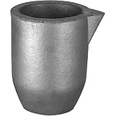 QNK #6 6kg Clay Graphite Crucible w/Pour Spout | Metal Melting, Casting, Refining, Gold Silver Copper Brass Aluminum