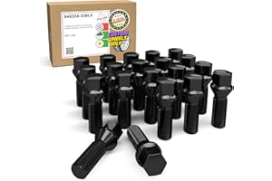 Wheel Accessories Parts 20 Pcs M14 x 1.50 14 x 1.5 Thread Acorn Seat Lug Bolt Black Finish 33mm Shank Length 17mm Hex fits BMW 7 Series X3 X5 ｜ Land Rover Range Rover