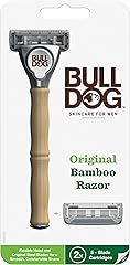 Bulldog Mens Skincare and Grooming Original Bamboo Razors for Men with a Natural Bamboo Razor Handle and 2 Razor Refills