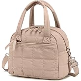 LEDAOU Lunch Box for Women Lunch bag Quilted Puffer Lunch Box with Adjustable Strap Insulated Reusable Lunch Tote for Work School Picnic Travel