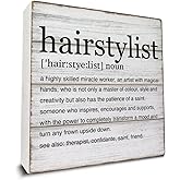 Hairstylist Gift Hairstylist Definition Art Wooden Box Sign Desk Decorative Wooden Sign Home Hair Salon Decor for Desk Table Shelf 5 x 5 Inches