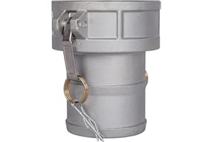 Quafwia 1 pc Aluminum cam lock fittings (4" part C) cam lock fittings cam & groove hose fittings, Female coupler Hose Tail with Camlock Gasket Assembled Inside (4'')