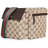 Gucci Women's Pre-Loved Vintage Web Belt Bag, Gg Canvas, Brown, One Size