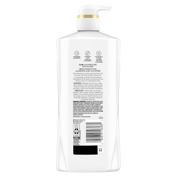 PANTENE SHAMPOO & CONDITIONER SET, DAILY MOISTURE RENEWAL – PRO-V NUTRIENTS FOR DRY, COLOR-TREATED, STRAIGHT TO CURLY HAIR, 72-HOUR HYDRATION & SOFTNESS, 52.8 OZ TOTAL + MIRACLE RESCUE SHOT (0.5 OZ)