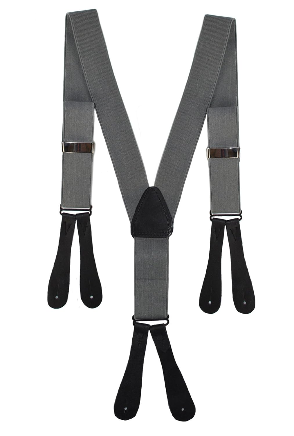 Mens Button Hole Classic Solid Elastic Suspenders YShape Adjustable