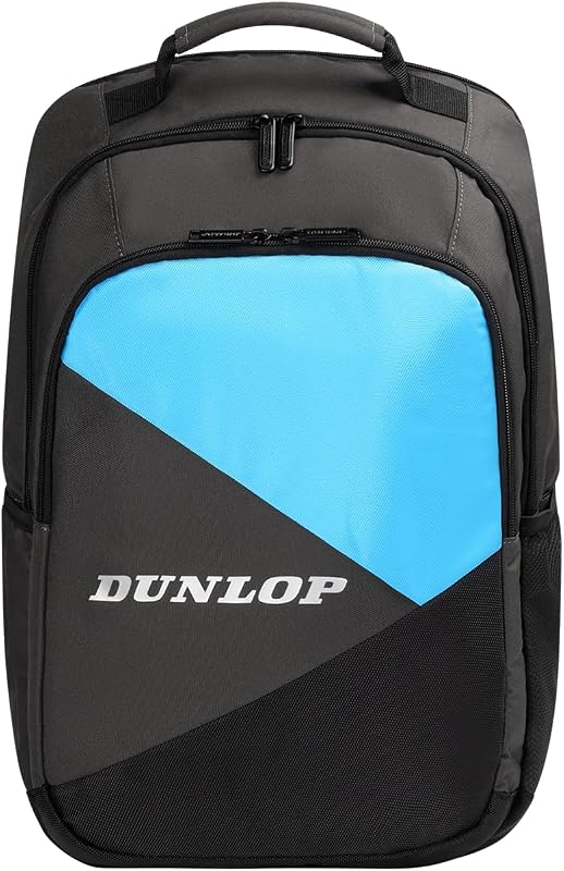 Dunlop FX Performance Padel Backpack - Borsa da racchetta compatta 20-L - Nero/Gun Metal/Cian - Design Multisport Leggero