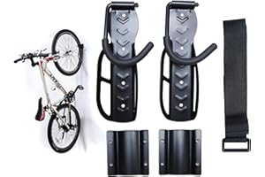 5 STAR HOME WAREHOUSE Home Warehouse - Bike Wall Mount Rack With Tire Tray (2 Pack) - Sturdy Vertical Bike Storage Rack for Indoor, Garage & Shed - Screws Included