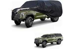 COTRYVOX Truck Cover with Camper Shell Topper, Universal Fit Ford F-Series,Chevy Silverado,Dodge Ram, GMC Sierra and Toyota Tundra etc, Truck Cover Waterproof All Weather with Door Zipper(Length:242 to 262 in)