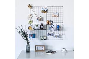 devesanter DS Grid Photo Wall Wire Grid Panel Picture Display Iron Decorative Rack Photograph Wall Ins Photo Wall 12x12 Inches Set of 4 (Black)