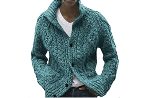 Mens Cardigan Sweater Cable Knit V Neck Button up Sweaters 2024 Winter Soft Warm Ribbed Cardigan Sweater Jacket with Pockets