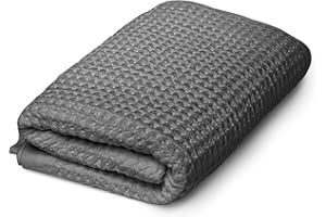 SUTERA - Silverthread Waffle Towel California - Grown Pima Cotton, Quick Drying, Ultra Soft, Lightweight and Absorbent - Waffle Weave Design - Luxury Towel (Hand, Grey) 16"x30"