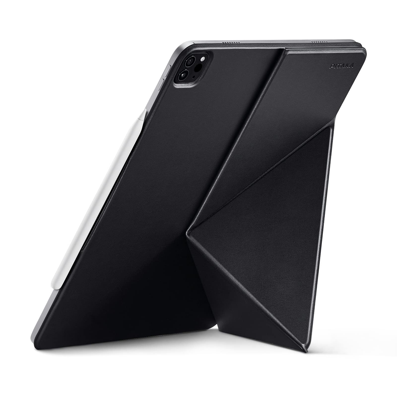 PITAKA Case for 11 inch iPad Air 2026-2024/11 iPad Pro 2022/10.9 iPad Air 2022, Magnetic iPad Stand Slim Folio Cover, 4 Viewing Angles with Apple Pencil Holder [MagEZ Folio 2] Black