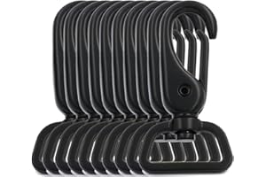 BIKICOCO 1'' Swivel Trigger Lever Snap Hook Lobster Claw Clasp Spring Loaded Clip, Flat-D-Ring Ended