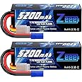 Zeee 4S Lipo Battery 5200mAh 14.8V 120C Hard Case Battery with EC5 Plug for RC Buggy Truggy 1/10 Scale Racing Truck Crawler Monster RC Car Boat(2 Pack)