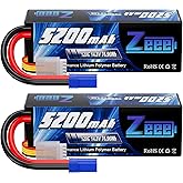 Zeee 4S Lipo Battery 5200mAh 14.8V 120C Hard Case Battery with EC5 Plug for RC Buggy Truggy 1/10 Scale Racing Truck Crawler M