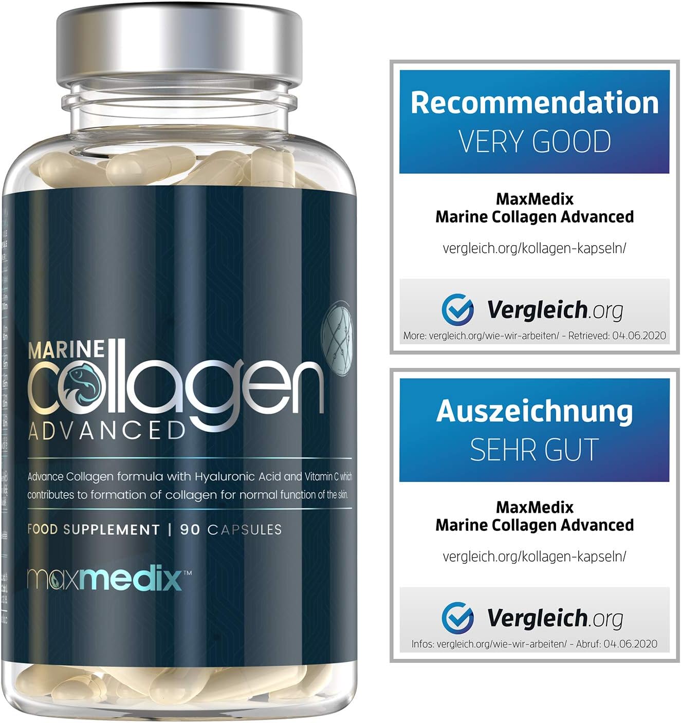 WeightWorld Marine Collagen Capsules 1455mg, White, 120 count (Pack of 1) - Image 3