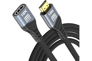 16K 10K 8K HDMI2.2 Extension Cable,HDMI Male to Female Extender Adapter,16K@60Hz 8K120Hz 4K240Hz,Ultra High Speed 96Gbps Comp