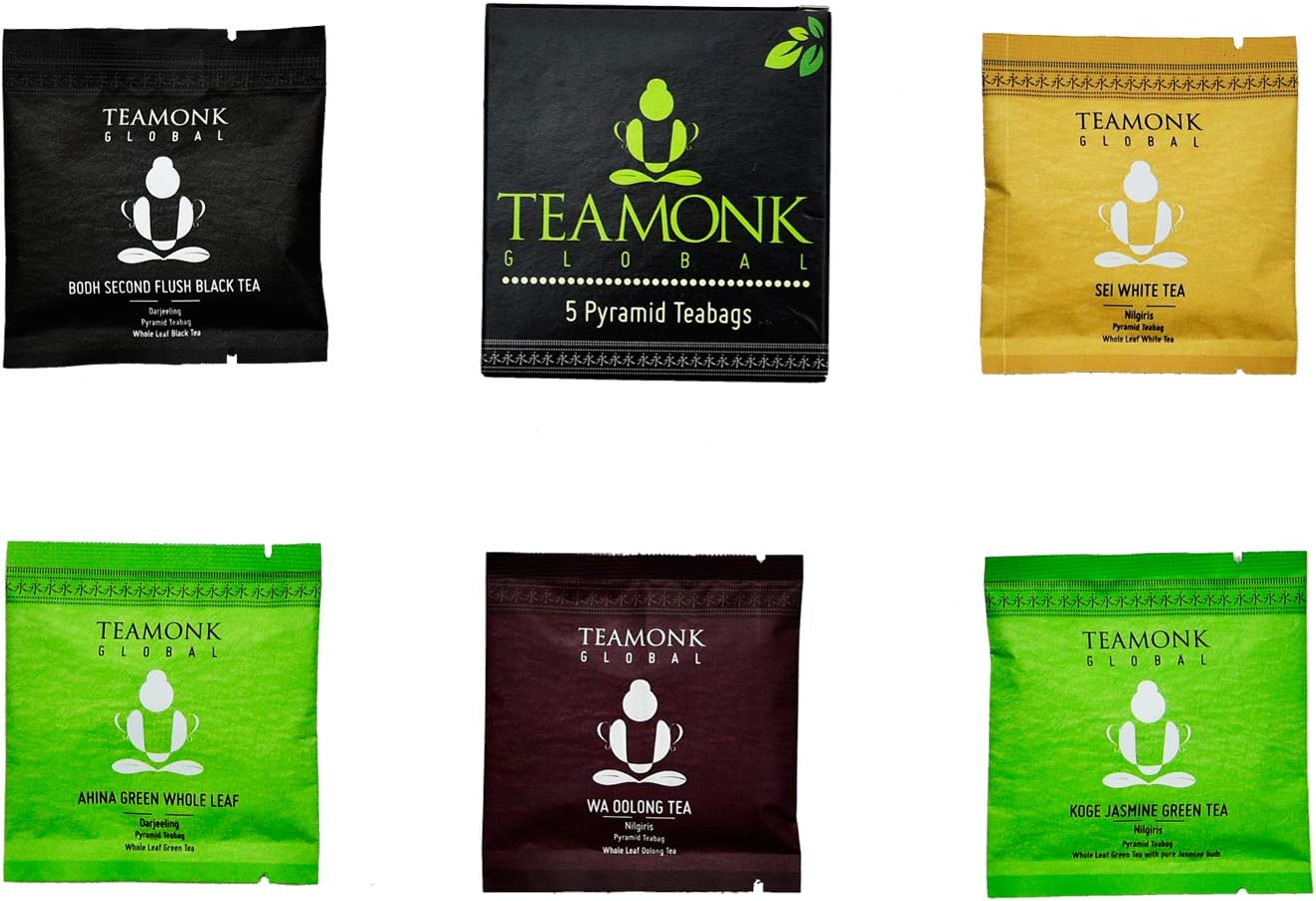 Teamonk Global Tea Samplers | Assorted Collection (5 Assorted Teabags)
