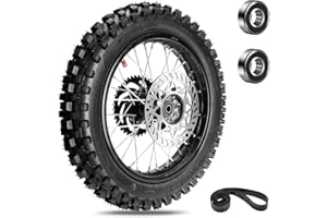 EOPOAYI 14" Wheel Rim 90/100-14 3.00-14 Rear Tire Assembly Compatible with 125cc 150cc Apollo TTR125 SSR KLX125 RM80 TaoTao DB17 Off Road Pit Dirt Bike Parts Brake Rotor 428 Chain 41T Sprocket