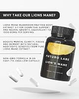 Futuro Labs Lion’s Mane Supplement 1500mg - Vegan Nootropic - 120 Capsules view 2