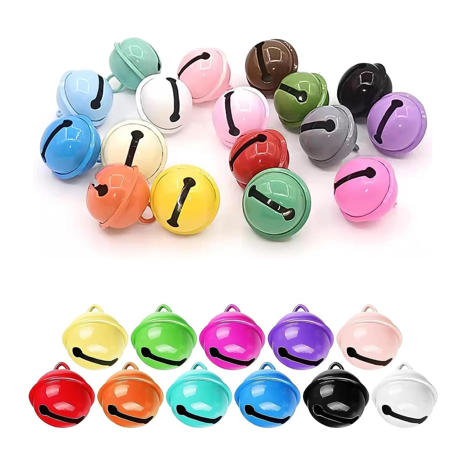 50PCS 22mm Jingle Bells for Crafts, Christmas Home and Pet Decorations - Cheerful Sound, Small, Good Looking and Utility - for Holiday Home Decoration