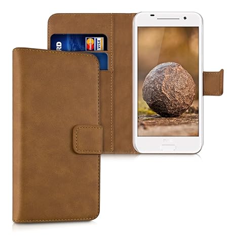 kwmobile HTC One A9 Hülle - Kunstleder Wallet Case für HTC One A9 mit Kartenfächern und Stand