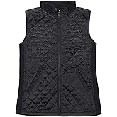 Bienzoe Women Quilted Casual Vest: Lightweight Packable Sleeveless Jacket