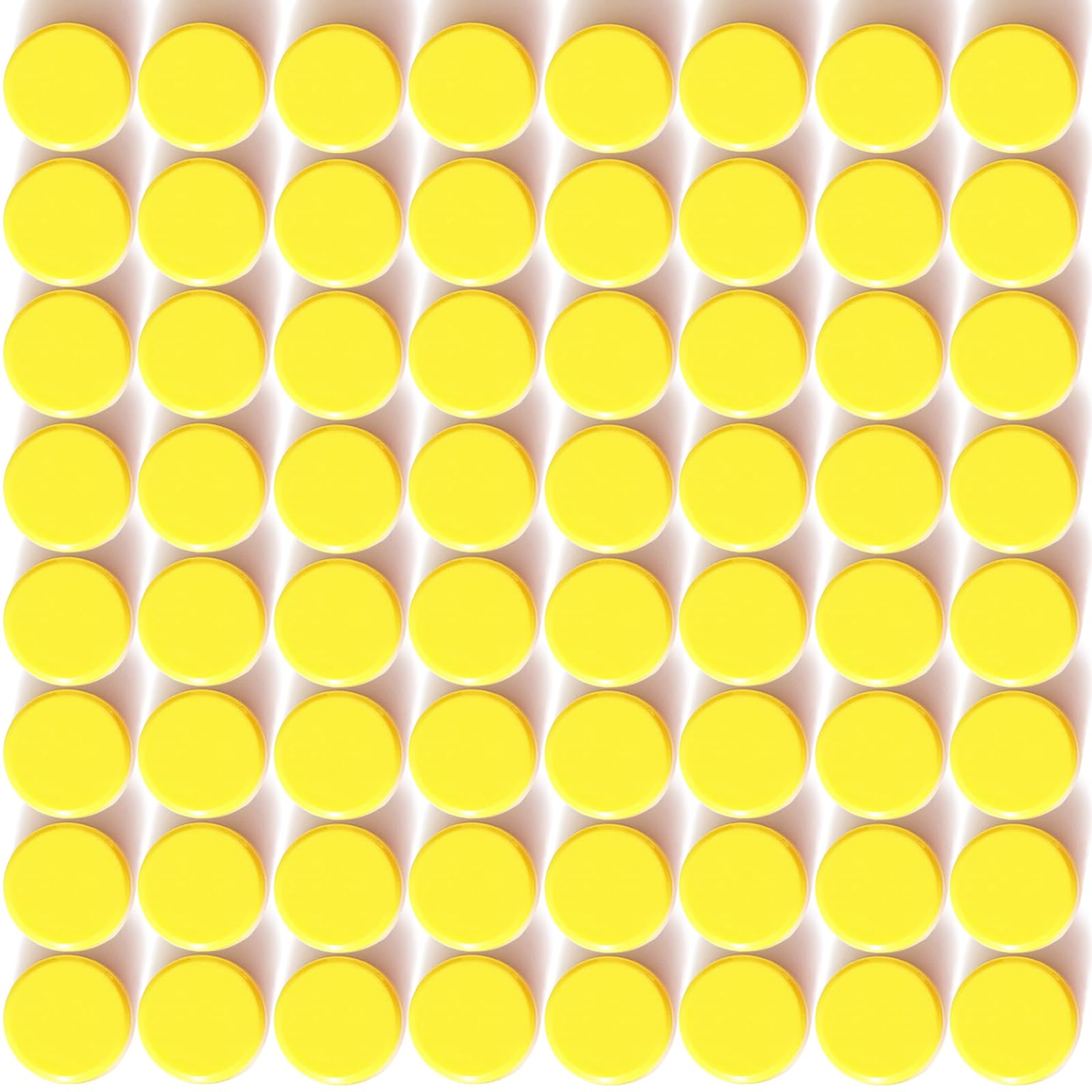 PYJLBX 80Pcs Strong Fridge Magnets, Mini Round Yellow Magnets for Whiteboard, Notice Board, Office, Crafts, Tiny Heavy Duty Refrigerator Magnets for Adults, Small Cute Magnetic Pins for Home & School