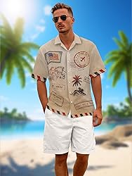 Hawaiian Shirts for Men Summer Beach Casual Short
