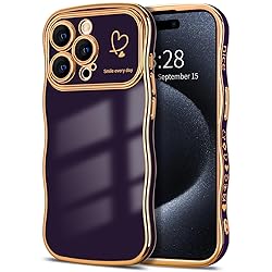 Hython for iPhone 15 Pro Case Cute Curly Wave Frame