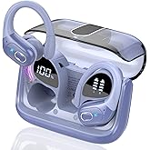 Wireless Earbuds 75hrs Bluetooth 5.4 Headphone Sport, 2026 Bluetooth Earbuds Hifi Stereo Over Ear Bud with Earhooks, ENC Noise Cancelling Mic, IPX7 Waterproof Earphone for Gym/Workout, Purple Blue