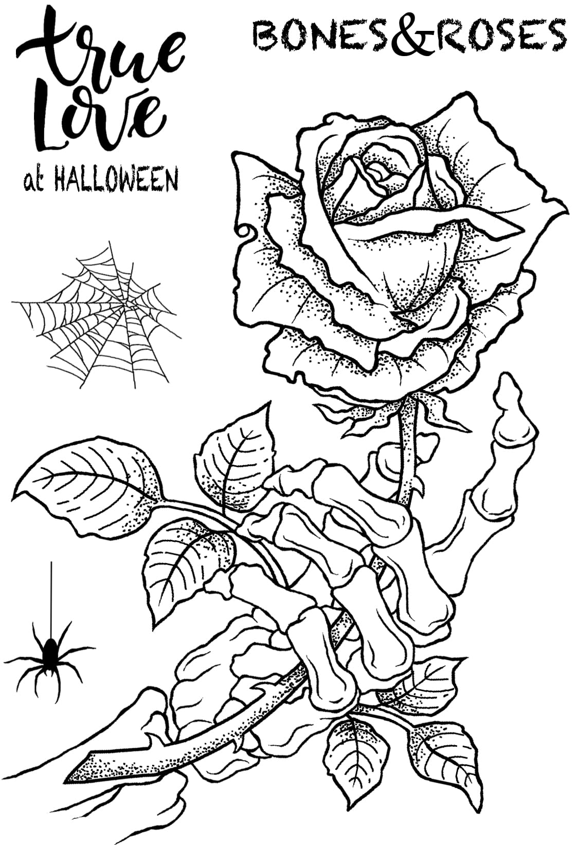 Woodware Clear Stamp Set-Bones & Rose, 4 x 6 in