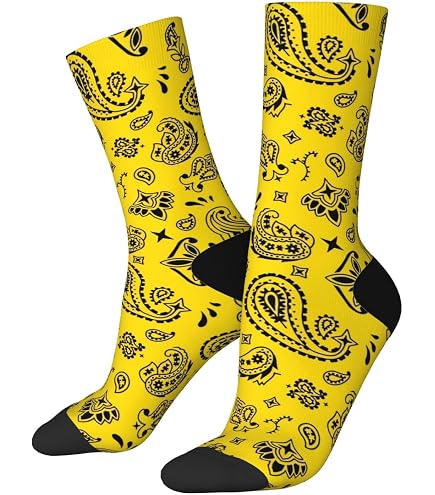 SockFly Black Paisley Dress Socks Funny Novelty Crazy Fun Design Men Size 8-12 Cotton Casual Crew Colorful Funky Fancy Socks Gift for Men : Clothing, Shoes & Jewelry