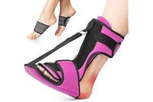 ACANKN Plantar Fasciitis Night Splint: 2024 Adjustable Brace with Arch Support | Dorsal Night Splint for Women Men | Dual Effective Relief Achilles Tendonitis Foot Drop Heel Pain Rose Red