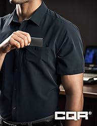 CQR Men's Short Sleeve Tactical Shirts, UPF