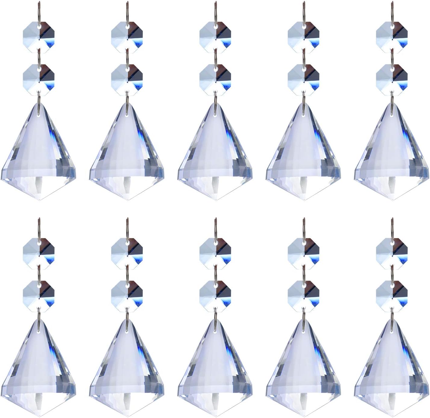 Aylifu 10pcs Crystal Glass Ball Chandelier Prisms Pendants Parts Beads Hanging Crystals Drops Suncatchers(30mm, Clear)