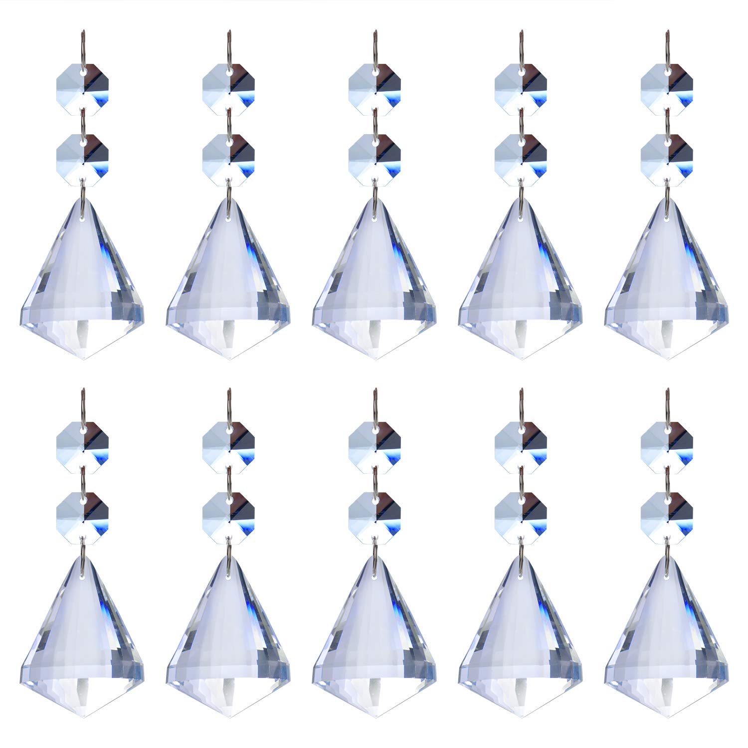 Aylifu 10pcs Crystal Glass Ball Chandelier Prisms Pendants Parts Beads Hanging Crystals Drops Suncatchers(30mm, Clear)