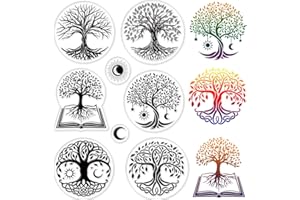 CRASPIRE Tree of Life Clear Stamps for Card Making Decoration Scrapbooking, Moon Silicone Rubber Stamp for Greeting Cards Photo Album Diary Decor DIY Craft