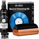 EVEO Vinyl Record Cleaning Kit - 4in1 Vinyl Record Cleaner Kit for Vinyl Records Albums. Vinyl Cleaner Includes XL Record Brush, Cleaning Liquid (4oz), Duster &amp; Stylus Cleaning Gel - Archival Standard