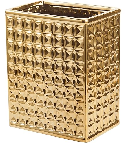 St John’s Wide Metal Waste- Gold Umbra Metalla Can 4.75gal Mat Brass: Gold Indoor Trash Can  main image 4