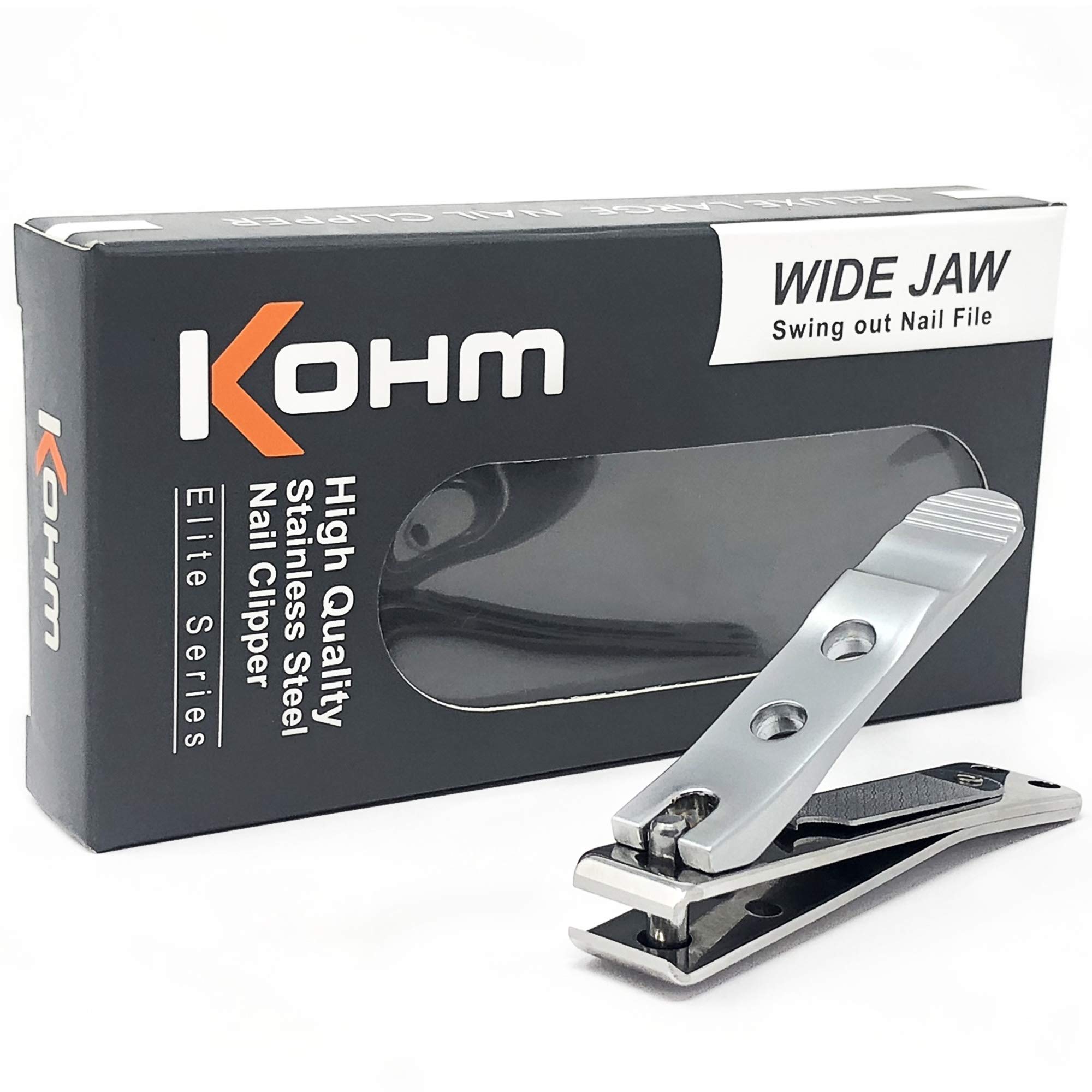 WHS-448L Toenail Clipper for Thick Nails 4mm Wide Jaw, Straight Blades, Swing Out Nail File , Heavy-Duty, Premium Quality