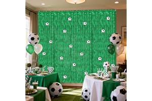 2026 World Cup Curtain, Soccer Theme Party Decor, 78 * 39inches Adhesive Window Film with Football Field & Ball Pattern, Easy