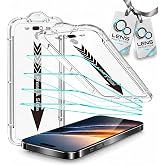 EZ-GLAZ-4+2 Pack for iPhone 14 Screen Protector (6.1") HD Clear | 2-Pack Lens Protectors, Alignment Kit, Easy Installation, Case-Friendly, 9H+ Tempered Glass, Scratch Resistant, Ultra Clear