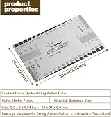 Alnicov Stainless Steel String Action Ruler for Guitar Setup Luthier Tool view 4