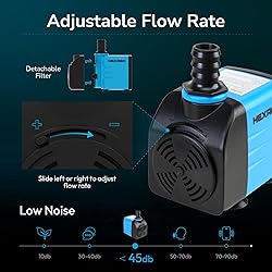 Hexago 400GPH Submersible Pump, Ultra Quiet Water