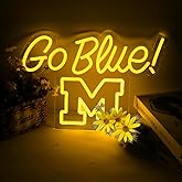 Michigian Neon Led Wolveriines Sign Go Blue Vibrant LED Wall Art for University of Michigan Fans for Game Day, Man Cave, Dorm & Bar Decor - Michigan Rugby Football Sports Team Spirit Gift for Alumni & Students
