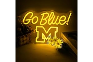 ASDGGBL Michigan Neon Wolveriines Sign Go Blue Vibrant LED Wall Art for University of Michigan Fans for Game Day, Man Cave, Dorm & Bar Decor - Michigan Rugby Football Sports Team Spirit Gift for Alumni & Students