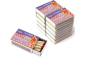 Prime Necessities Ez Flame 10 Boxes - Wooden Kitchen Matches, Strike On Box - for Kitchen, Camping & ETC - with Prime Necessities Merchandise Stickers.