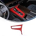 HIRUFAIT Gear Shift Panel Cover for Cadillac Escalade 2021-2023 Accessories, ABS Material Car Center Consoles Gear Shifter Panel Protective Frame Trim (Sports Red)