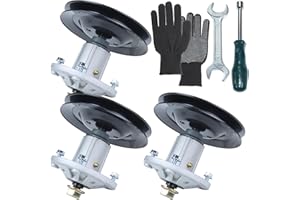 BOSFLAG 3 Pack Pre-Greased GY21099 Spindle Assembly with GX21381 Pulley Replaces GY21099, GY20867, GY20592 for D170, 190C, E180, G110, LA150, LA175, S180, 54-Inch Mower Deck
